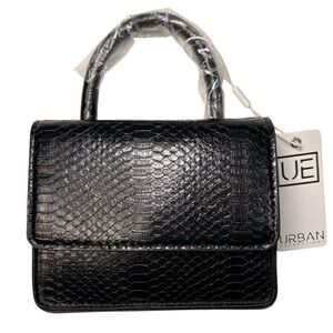 Black Croc Mini Top Handle Bag (NWTs)